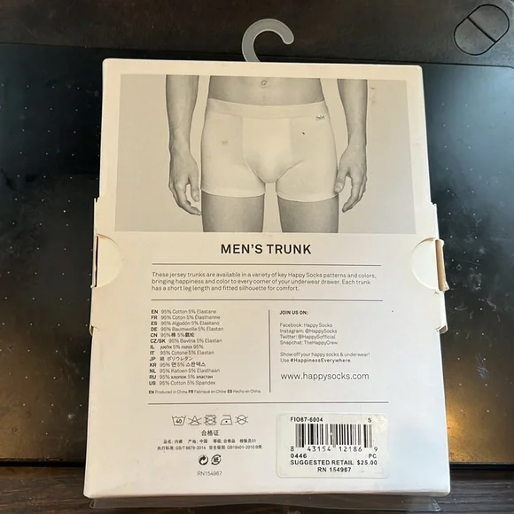 Happy Socks Men's Trunk Underwear - Blue and Black - Picture 2 of 5